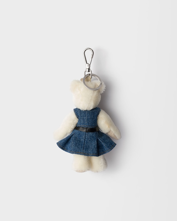 Teddy keychain charm - White Teddy keychain charm - White
