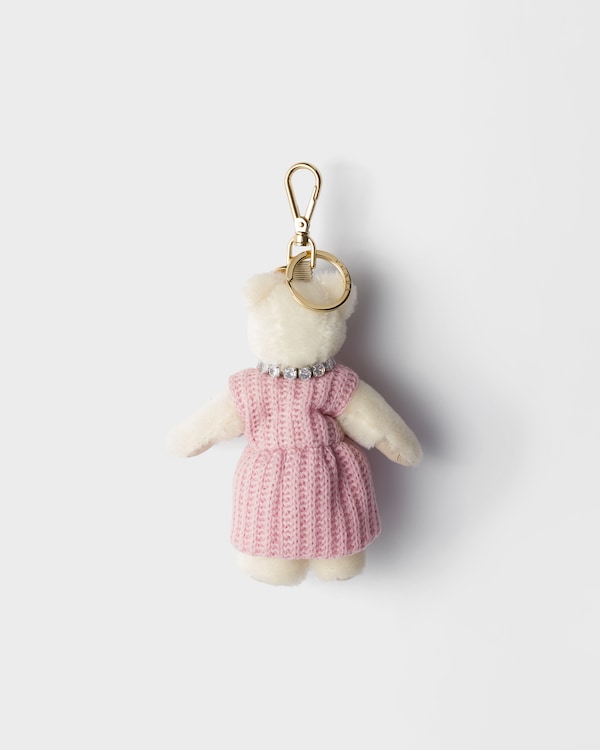 Teddy bear keychain charm - White/ Pink Teddy bear keychain charm - White/ Pink