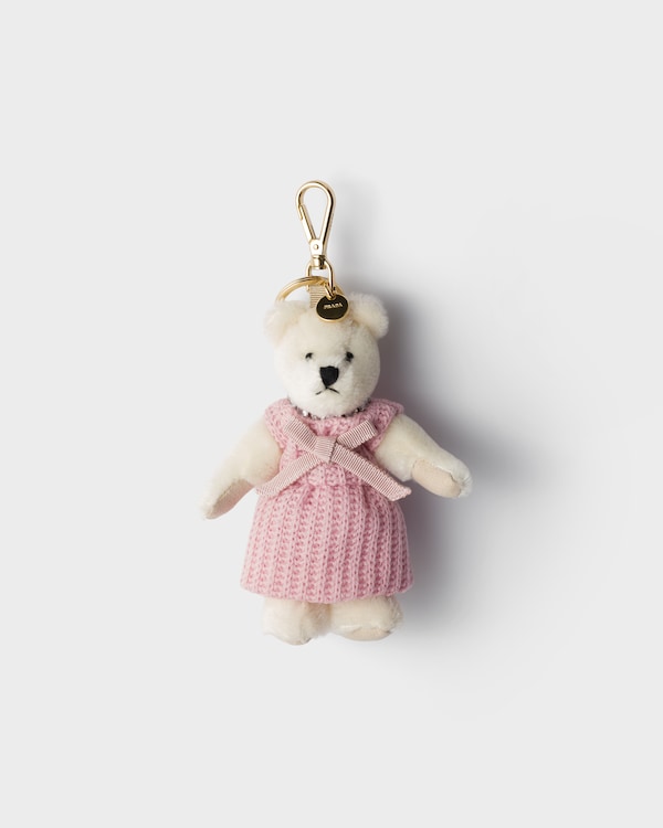 Teddy bear keychain charm - White/ Pink Teddy bear keychain charm - White/ Pink