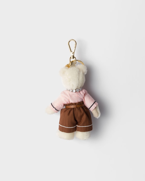 Teddy bear keychain charm - White/Peach Teddy bear keychain charm - White/Peach