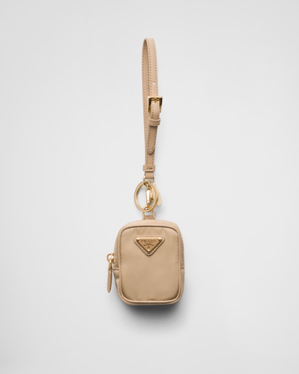 Prada Re-Edition 1978 Re-Nylon mini-pouch with keychain - Camel Prada Re-Edition 1978 Re-Nylon mini-pouch with keychain - Camel