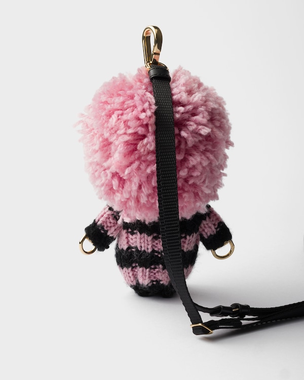 Soft Robot knit keychain charm - Pink/Black Soft Robot knit keychain charm - Pink/Black