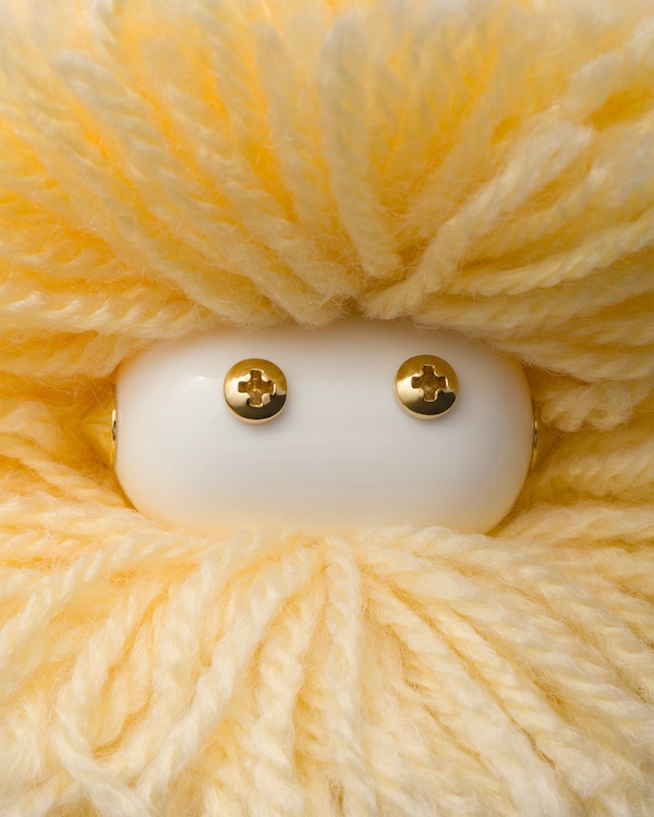 Soft Robot knit keychain charm - Pale Yellow/Black Soft Robot knit keychain charm - Pale Yellow/Black