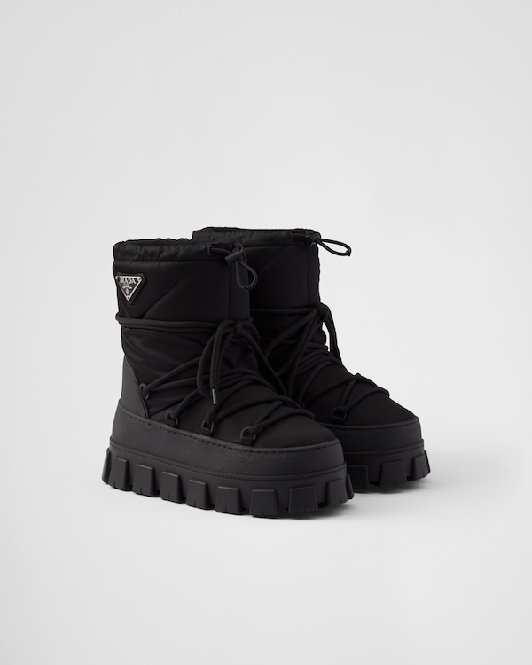 Re-Nylon gabardine après-ski boots - Black Re-Nylon gabardine après-ski boots - Black