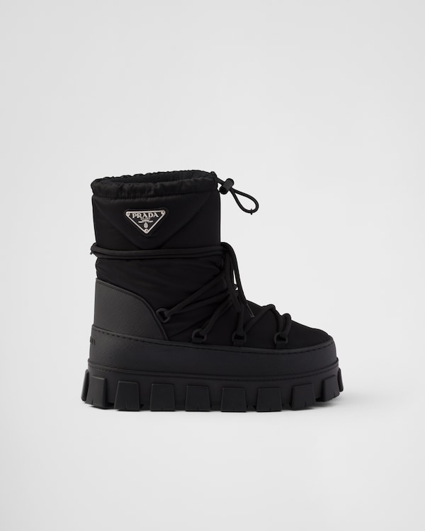 Re-Nylon gabardine après-ski boots - Black Re-Nylon gabardine après-ski boots - Black