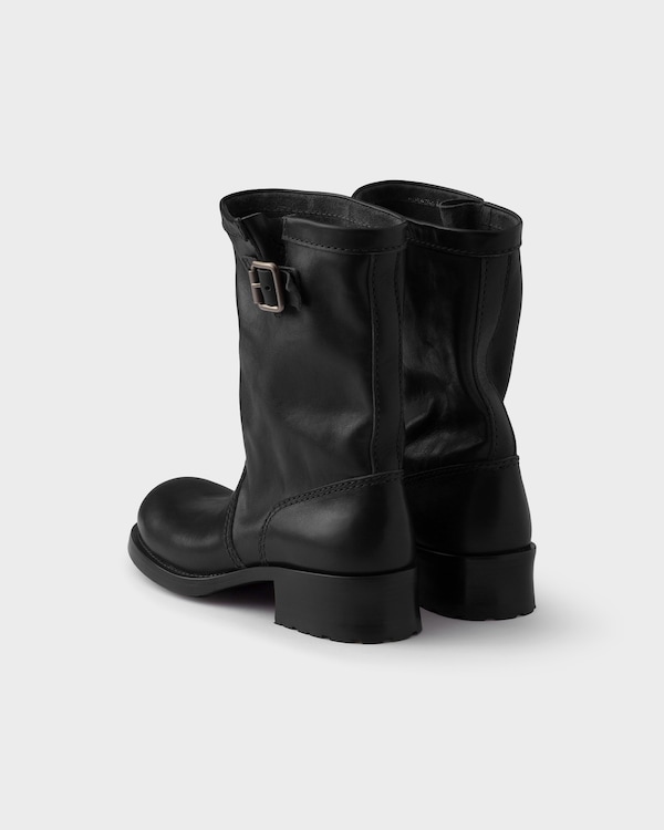 Leather mid-calf boots - Black Leather mid-calf boots - Black