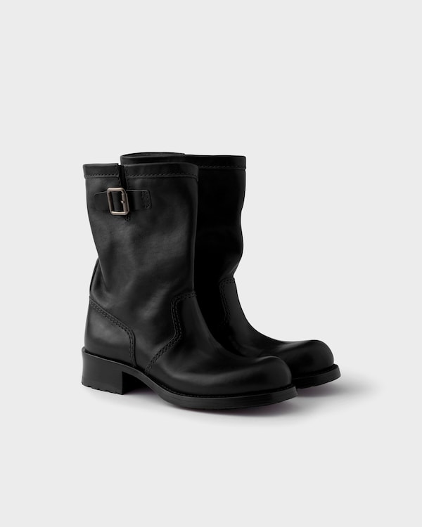 Leather mid-calf boots - Black Leather mid-calf boots - Black