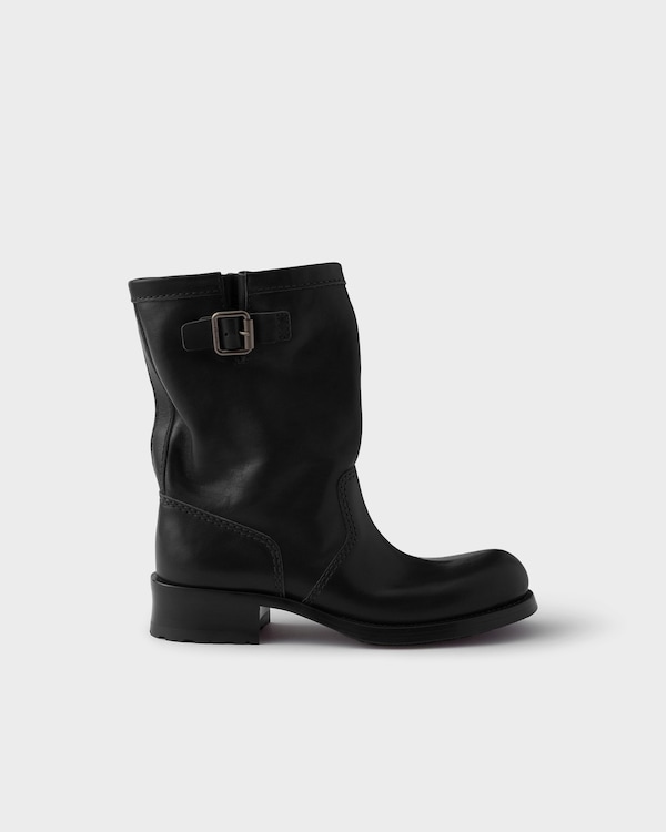 Leather mid-calf boots - Black Leather mid-calf boots - Black