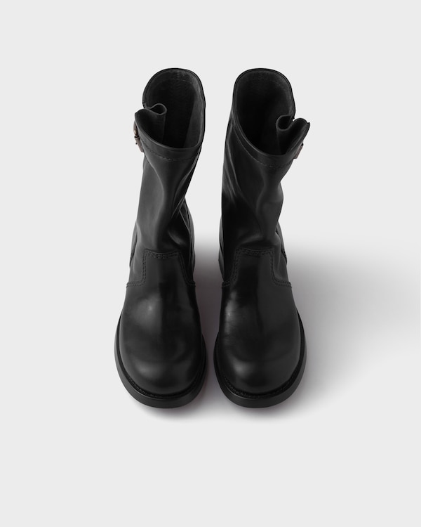 Leather mid-calf boots - Black Leather mid-calf boots - Black