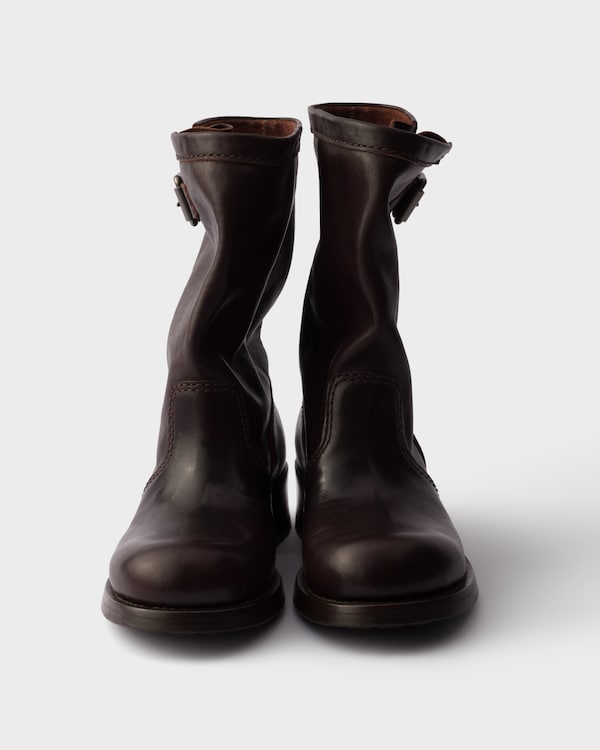 Leather mid-calf boots - Dark Brown Leather mid-calf boots - Dark Brown