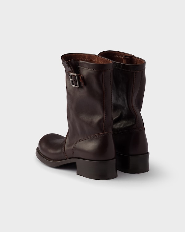 Leather mid-calf boots - Dark Brown Leather mid-calf boots - Dark Brown