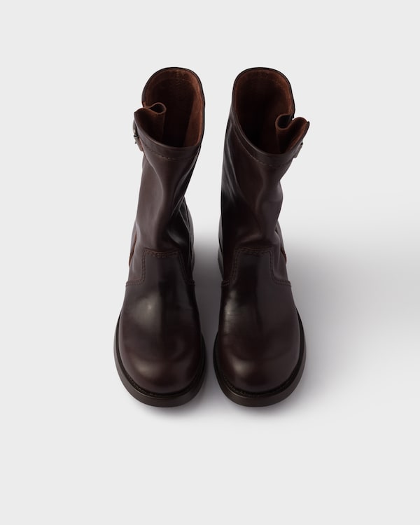 Leather mid-calf boots - Dark Brown Leather mid-calf boots - Dark Brown