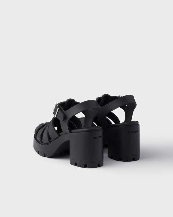 Rubber platform sandals - Black Rubber platform sandals - Black