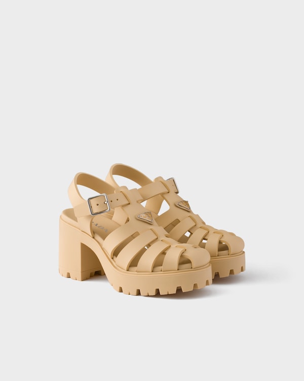 Rubber platform sandals - Natural Rubber platform sandals - Natural