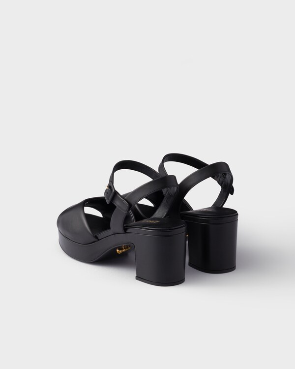 Padded nappa leather sandals - Black Padded nappa leather sandals - Black