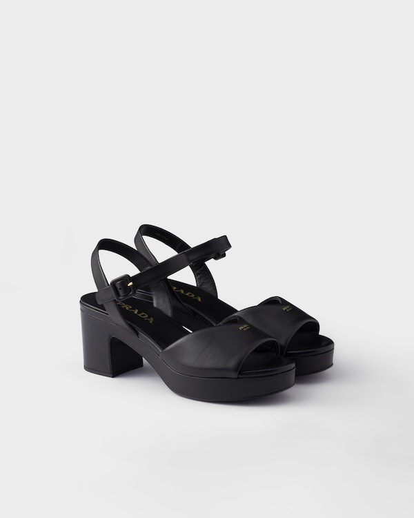 Padded nappa leather sandals - Black Padded nappa leather sandals - Black