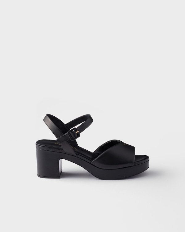 Padded nappa leather sandals - Black Padded nappa leather sandals - Black