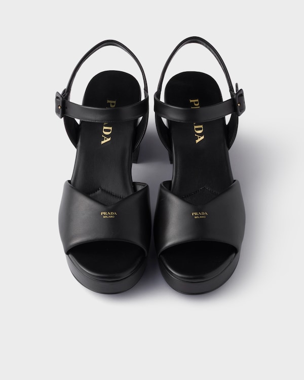 Padded nappa leather sandals - Black Padded nappa leather sandals - Black