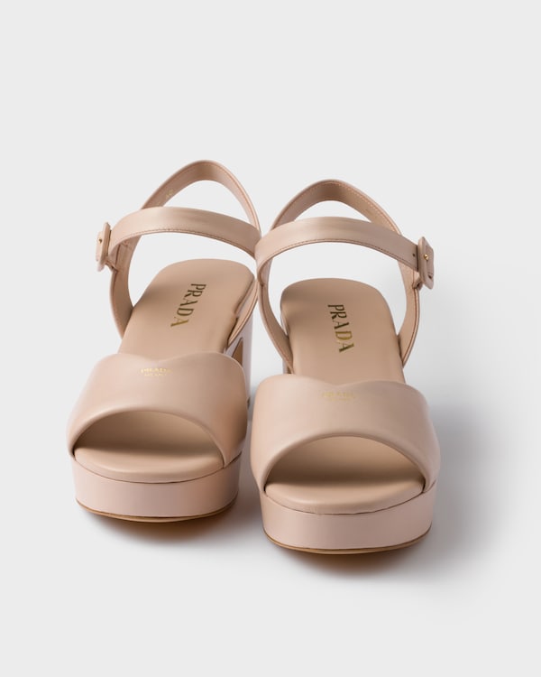 Padded nappa leather sandals - Sand Beige Padded nappa leather sandals - Sand Beige