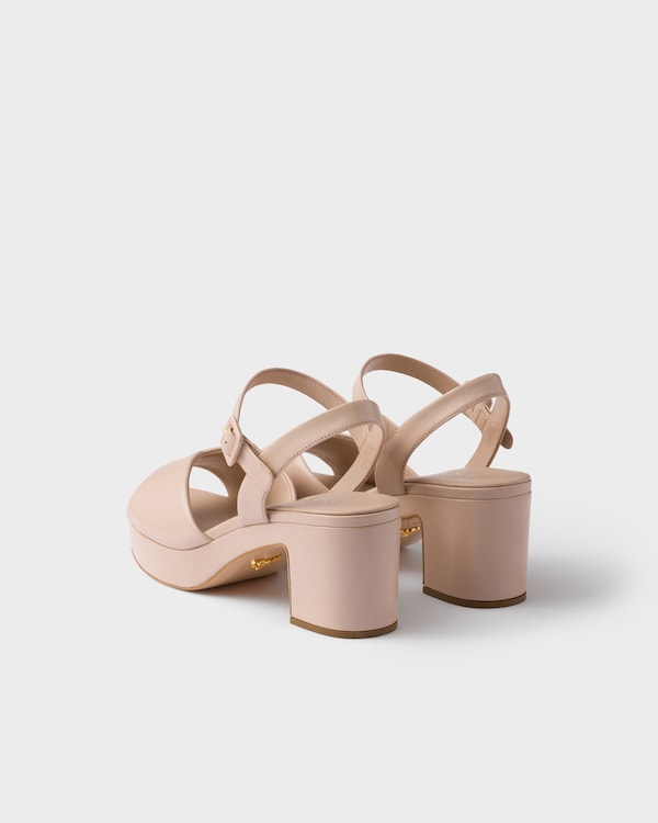 Padded nappa leather sandals - Sand Beige Padded nappa leather sandals - Sand Beige