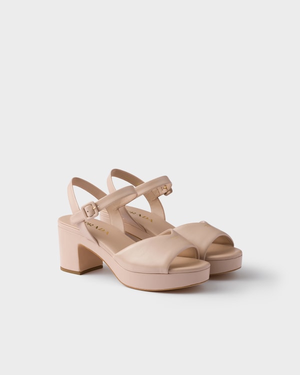 Padded nappa leather sandals - Sand Beige Padded nappa leather sandals - Sand Beige
