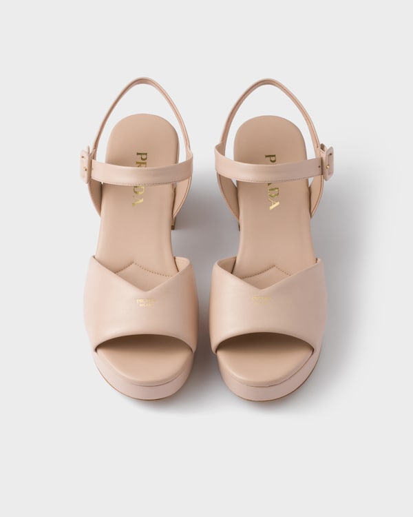 Padded nappa leather sandals - Sand Beige Padded nappa leather sandals - Sand Beige