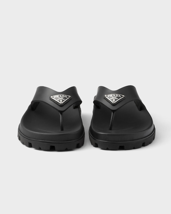 Rubber thong sandals - Black Rubber thong sandals - Black