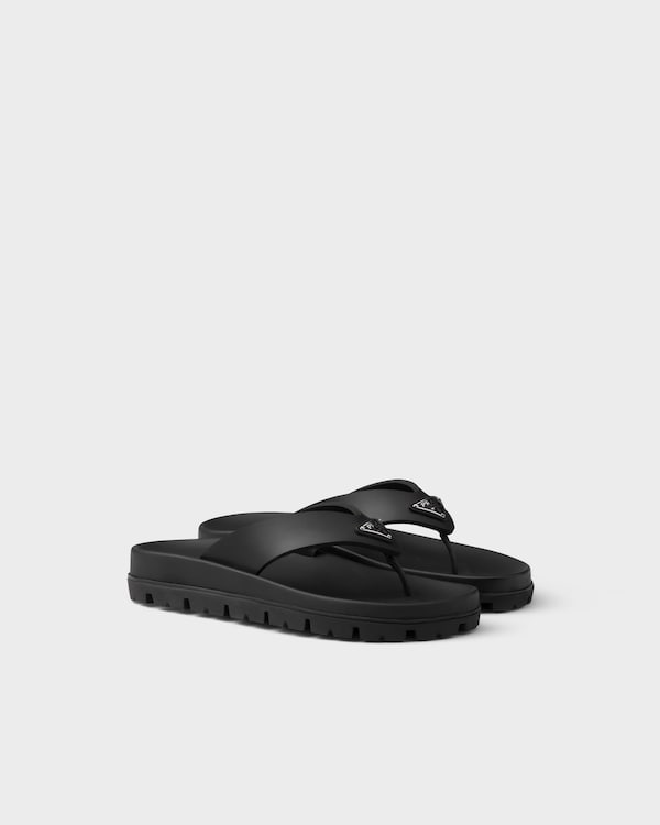 Rubber thong sandals - Black Rubber thong sandals - Black