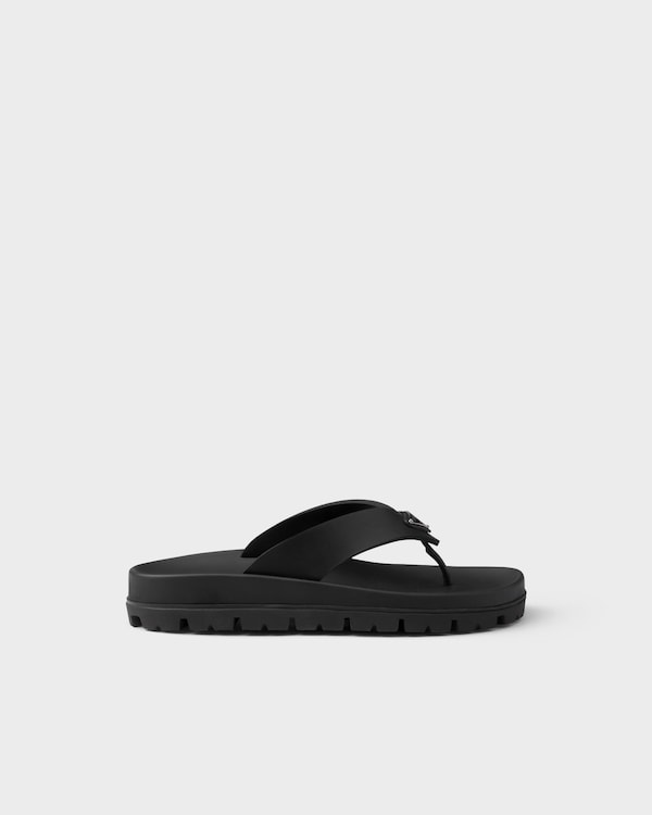Rubber thong sandals - Black Rubber thong sandals - Black