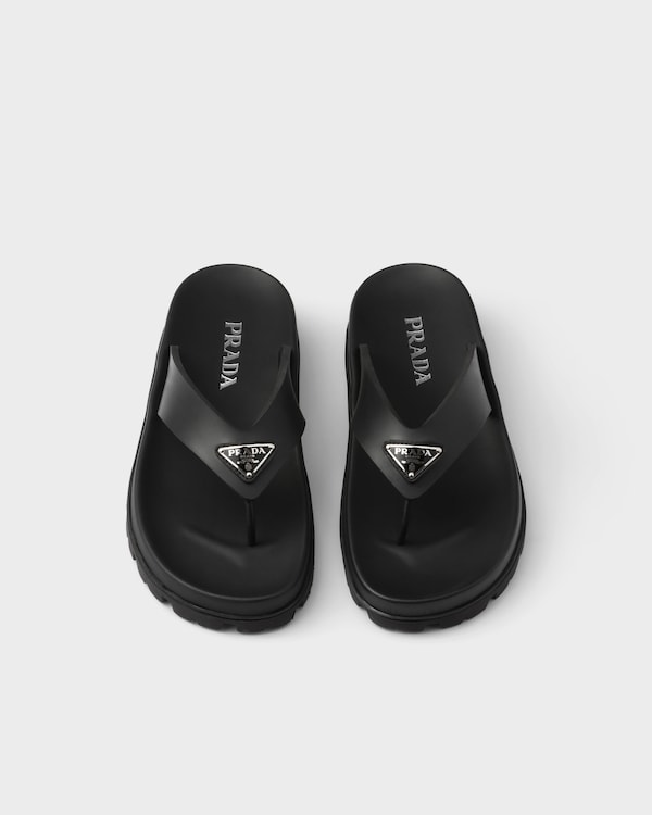 Rubber thong sandals - Black Rubber thong sandals - Black