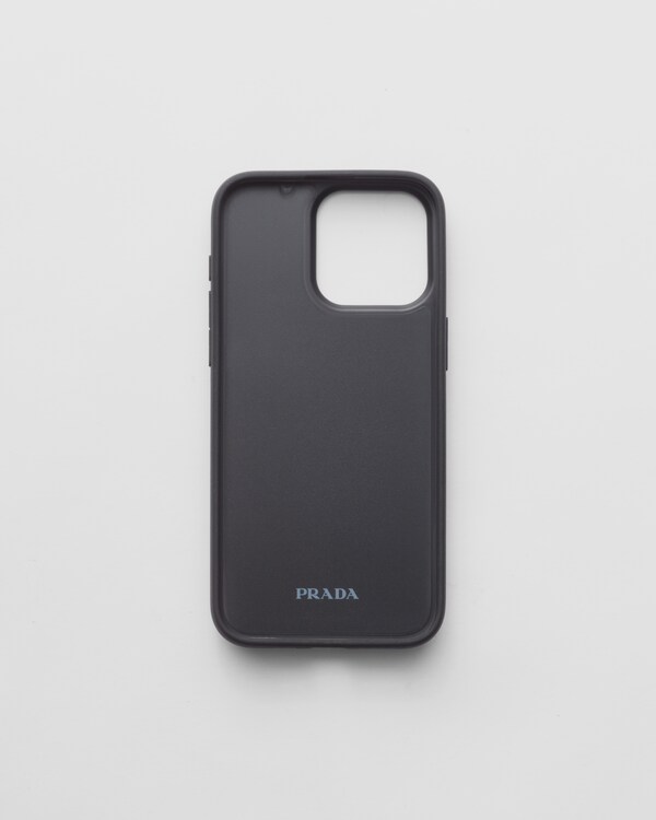 Saffiano leather cover for iPhone 15 Pro Max - Black Saffiano leather cover for iPhone 15 Pro Max - Black