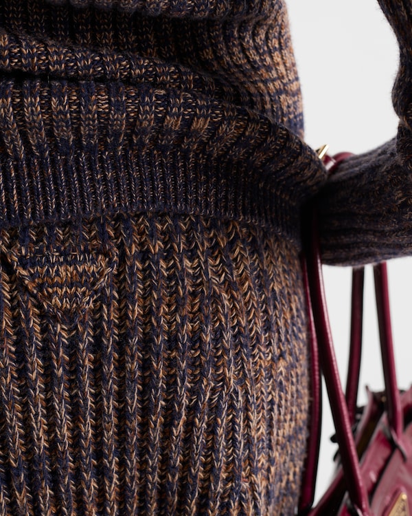 Wool and cashmere knit skirt - Navy Blue/Rust Wool and cashmere knit skirt - Navy Blue/Rust