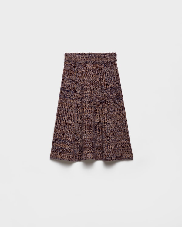 Wool and cashmere knit skirt - Navy Blue/Rust Wool and cashmere knit skirt - Navy Blue/Rust