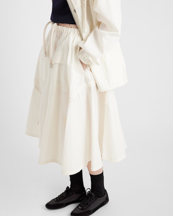 Technical pongé skirt - Ivory Technical pongé skirt - Ivory