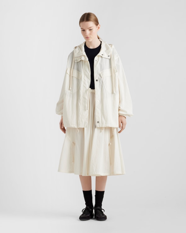Technical pongé skirt - Ivory Technical pongé skirt - Ivory