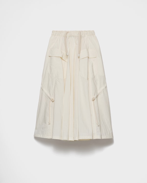 Technical pongé skirt - Ivory Technical pongé skirt - Ivory