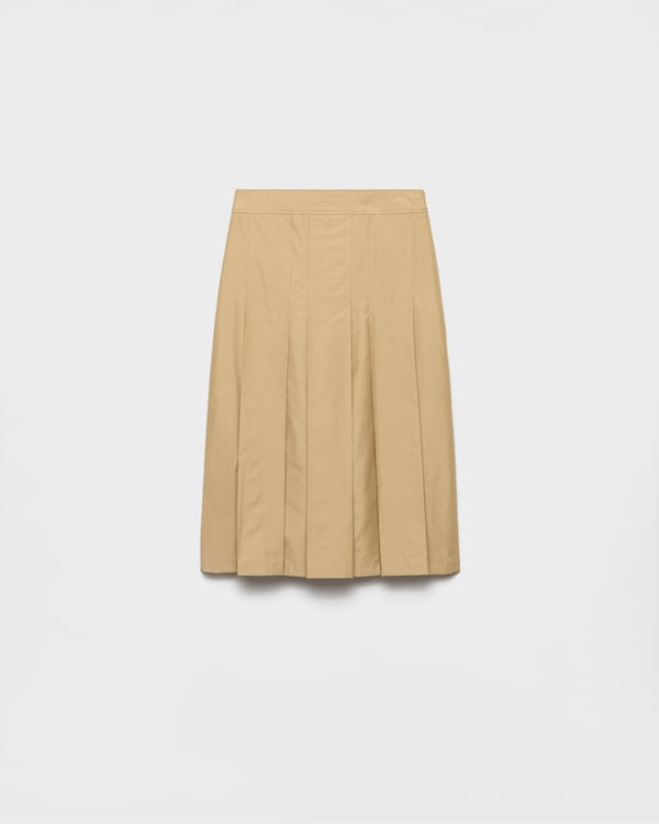 Pleated technical fabric skirt - Cork Beige Pleated technical fabric skirt - Cork Beige