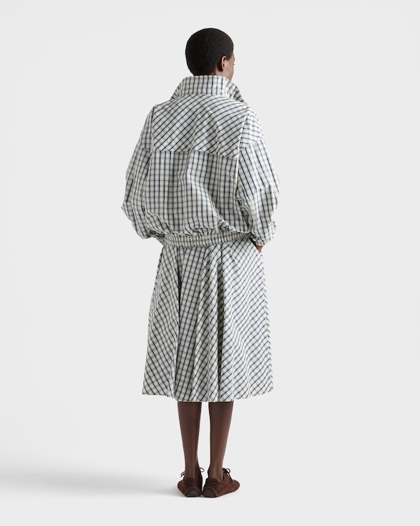 Full checked chambray skirt - Ivory/Blue Full checked chambray skirt - Ivory/Blue