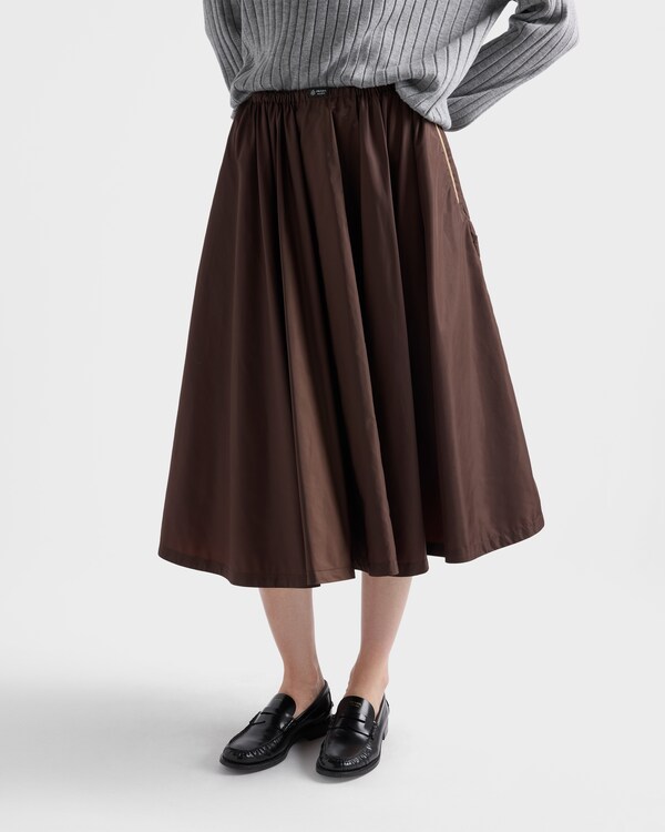 Lightweight, gathered Re-Nylon skirt - Ebony Lightweight, gathered Re-Nylon skirt - Ebony