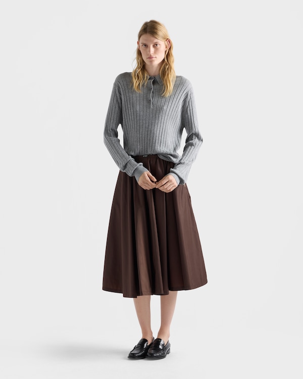Lightweight, gathered Re-Nylon skirt - Ebony Lightweight, gathered Re-Nylon skirt - Ebony