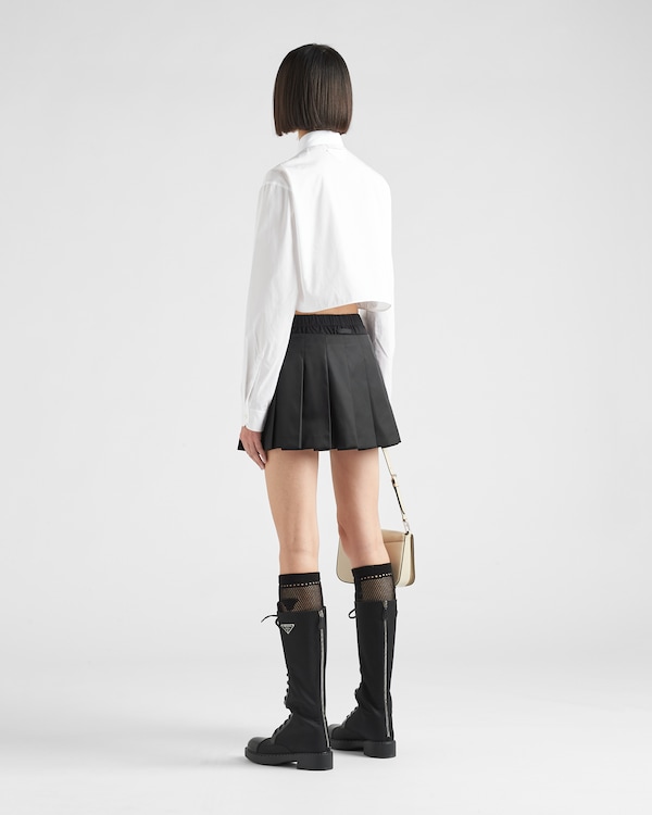 Pleated Re-Nylon miniskirt - Black Pleated Re-Nylon miniskirt - Black