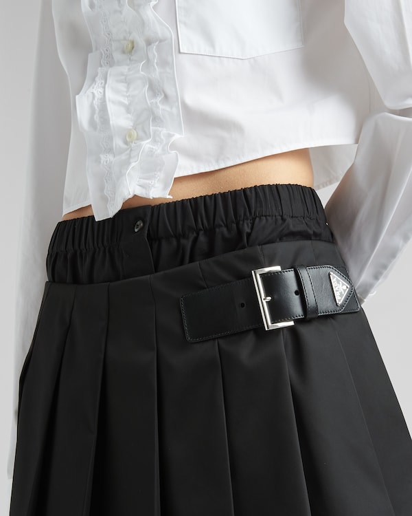 Pleated Re-Nylon miniskirt - Black Pleated Re-Nylon miniskirt - Black