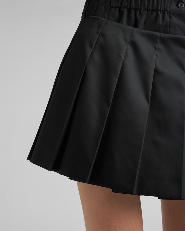 Pleated Re-Nylon miniskirt - Black Pleated Re-Nylon miniskirt - Black