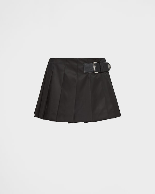 Pleated Re-Nylon miniskirt - Black Pleated Re-Nylon miniskirt - Black