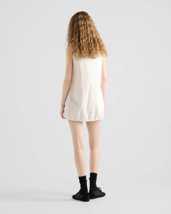 Sleeveless technical pongé mini-dress - Ivory Sleeveless technical pongé mini-dress - Ivory