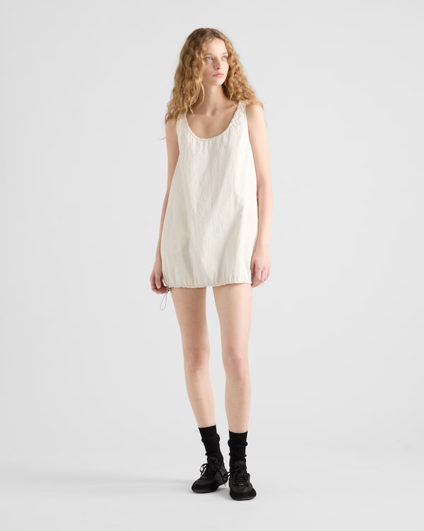 Sleeveless technical pongé mini-dress - Ivory Sleeveless technical pongé mini-dress - Ivory