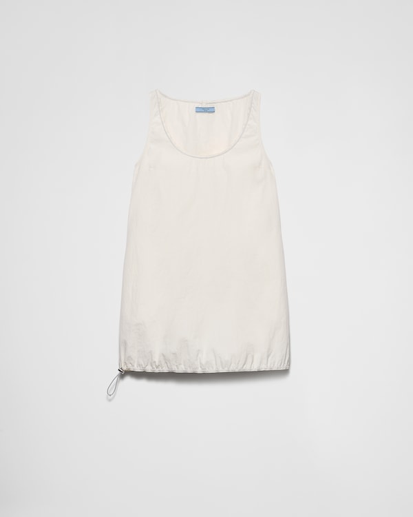 Sleeveless technical pongé mini-dress - Ivory Sleeveless technical pongé mini-dress - Ivory
