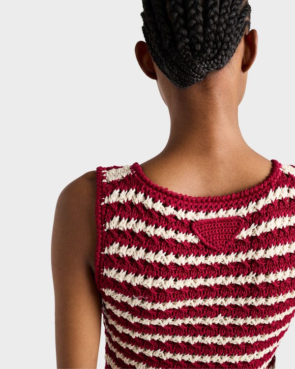 Cotton crochet mini-dress - Amaranth/Natural Cotton crochet mini-dress - Amaranth/Natural