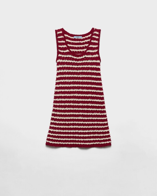 Cotton crochet mini-dress - Amaranth/Natural Cotton crochet mini-dress - Amaranth/Natural