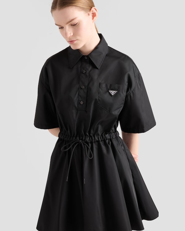 Short-sleeved Re-Nylon dress - Black Short-sleeved Re-Nylon dress - Black